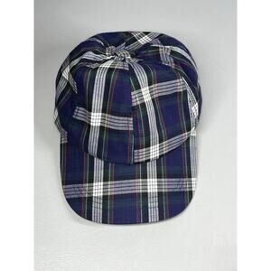 Enjoi Plaid Cap Hat Cotton Adjustable Blue White OSFM Skater Skateboard Retro